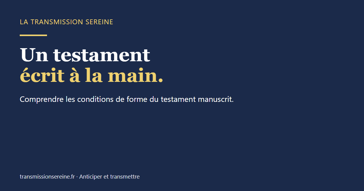 Un testament écrit à la main.