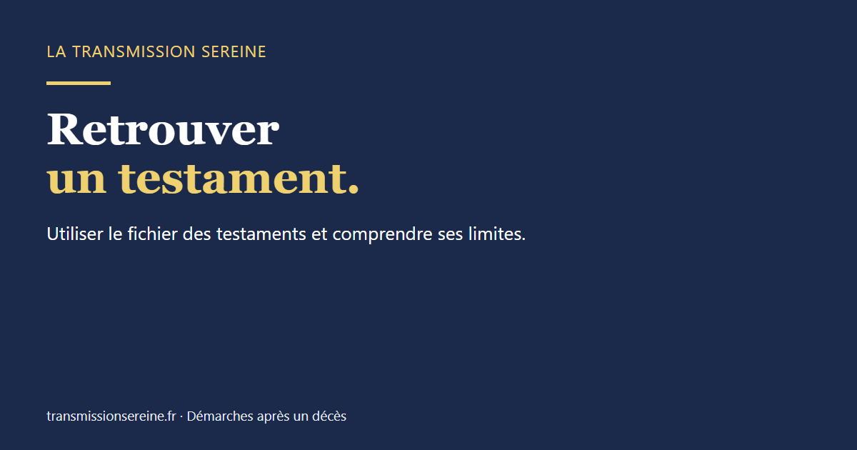 Retrouver un testament.