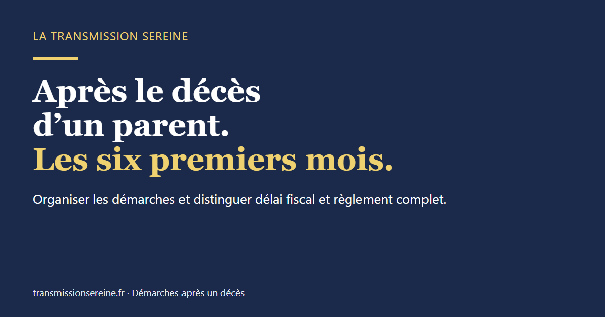 Après le décès d’un parent. Les six premiers mois.