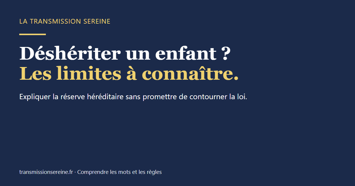 Déshériter un enfant ? Les limites à connaître.