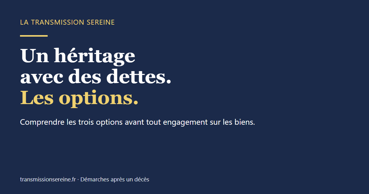 Un héritage avec des dettes. Les options.