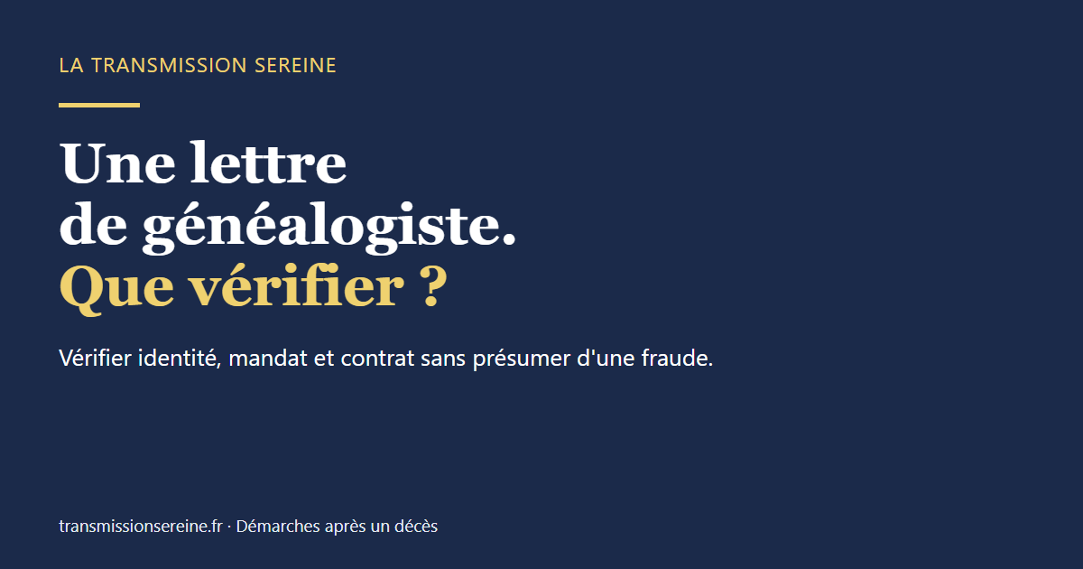 Une lettre de généalogiste. Que vérifier ?